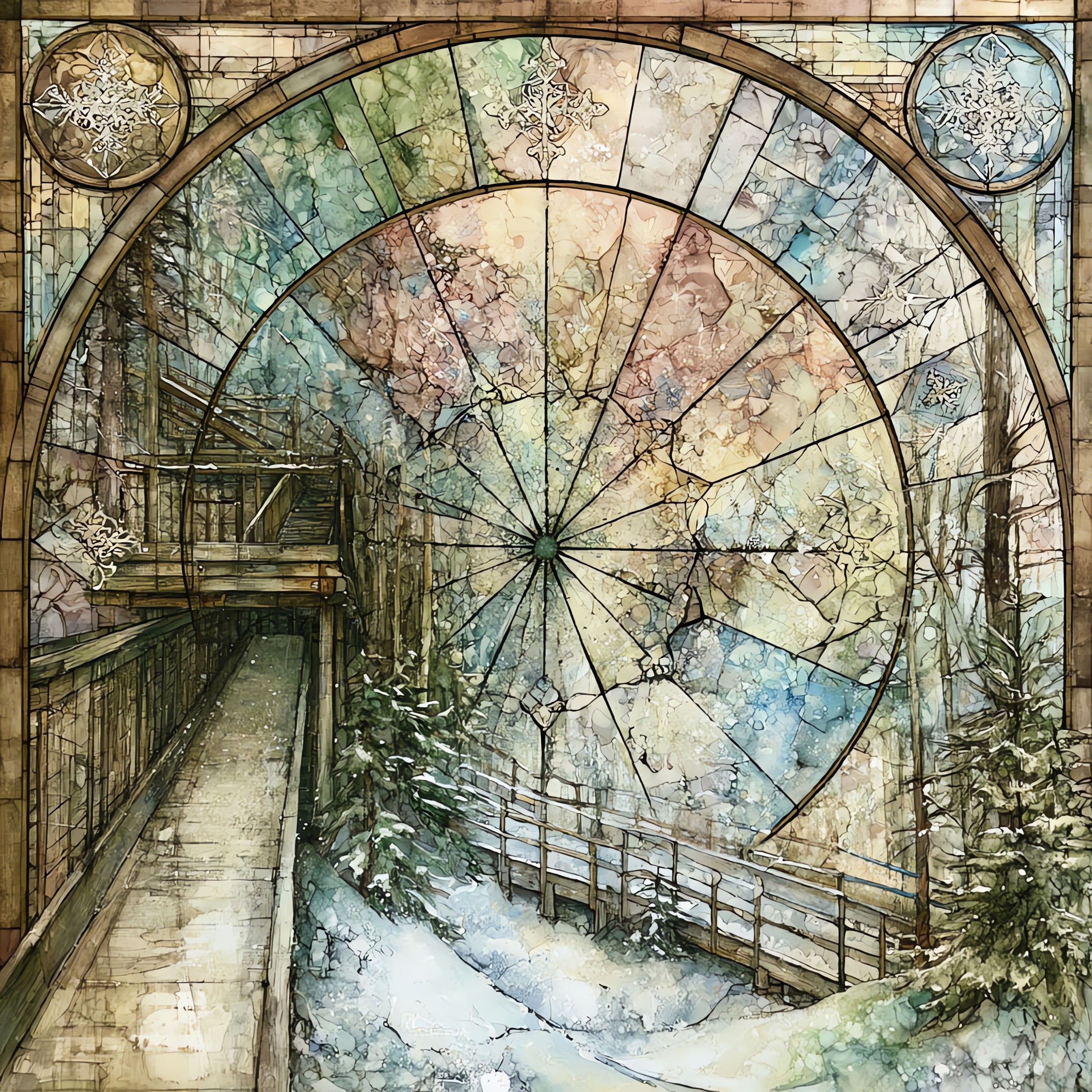 the Pokagon State Park toboggan run — ceramic art tile