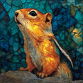 a rock squirrel on — ceramic art tile