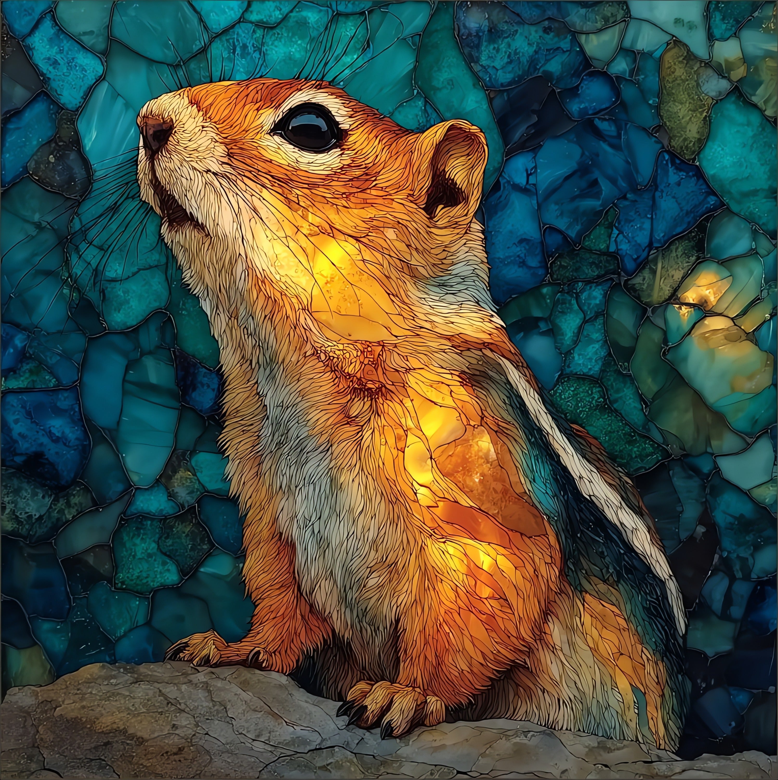 a rock squirrel on — ceramic art tile