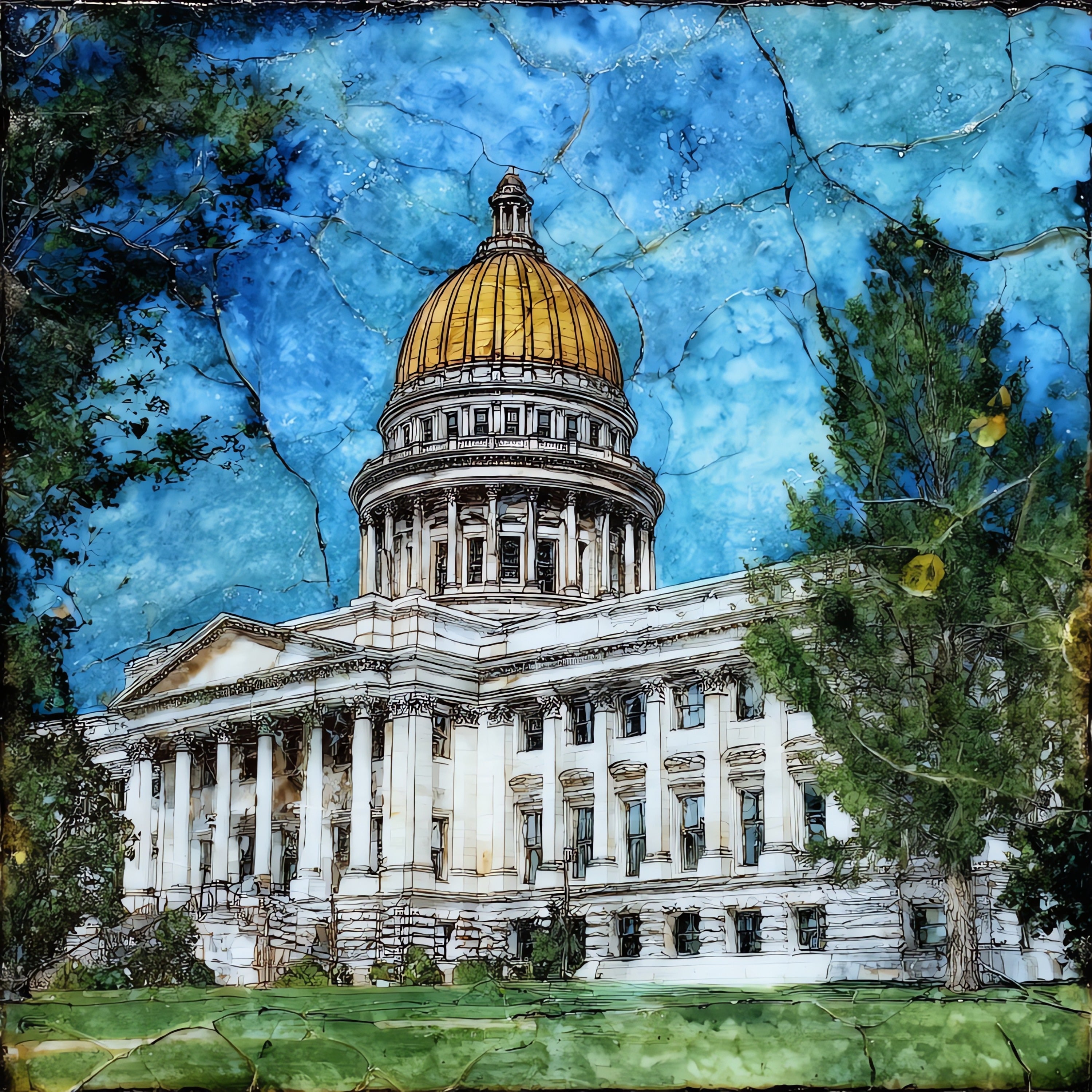 the Nevada State Capitol — ceramic art tile