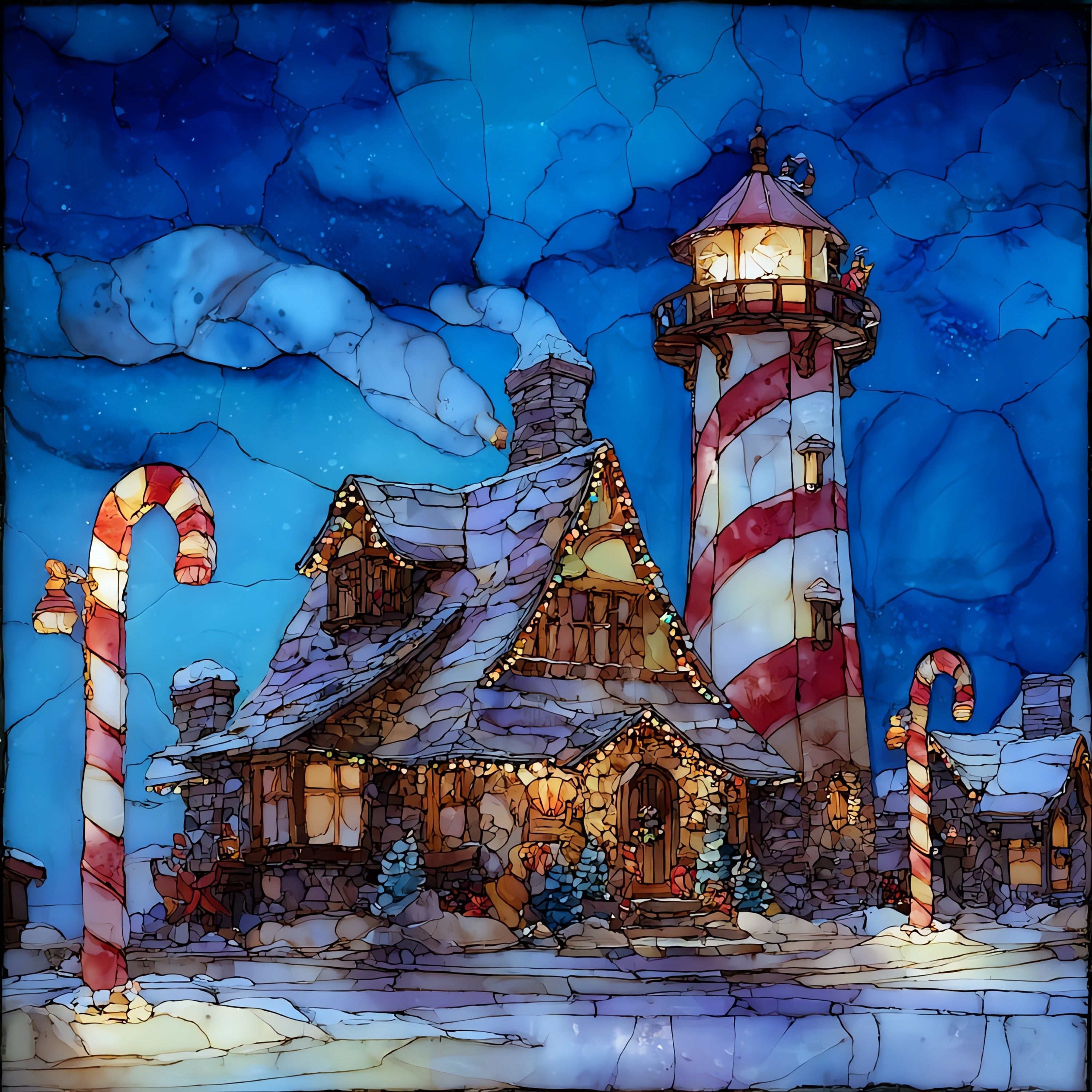 the North Pole Santa Claus House — ceramic art tile