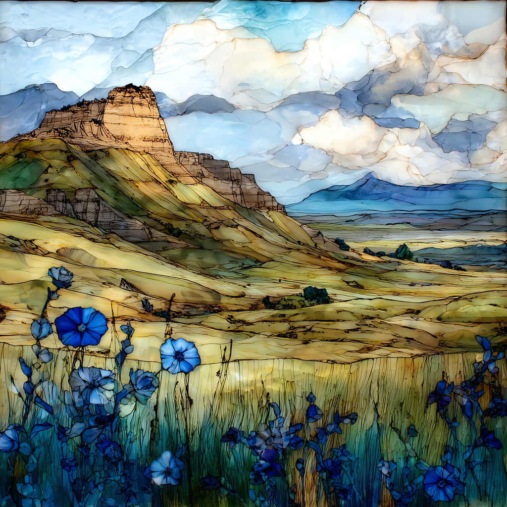 the Scotts Bluff summit — ceramic art tile