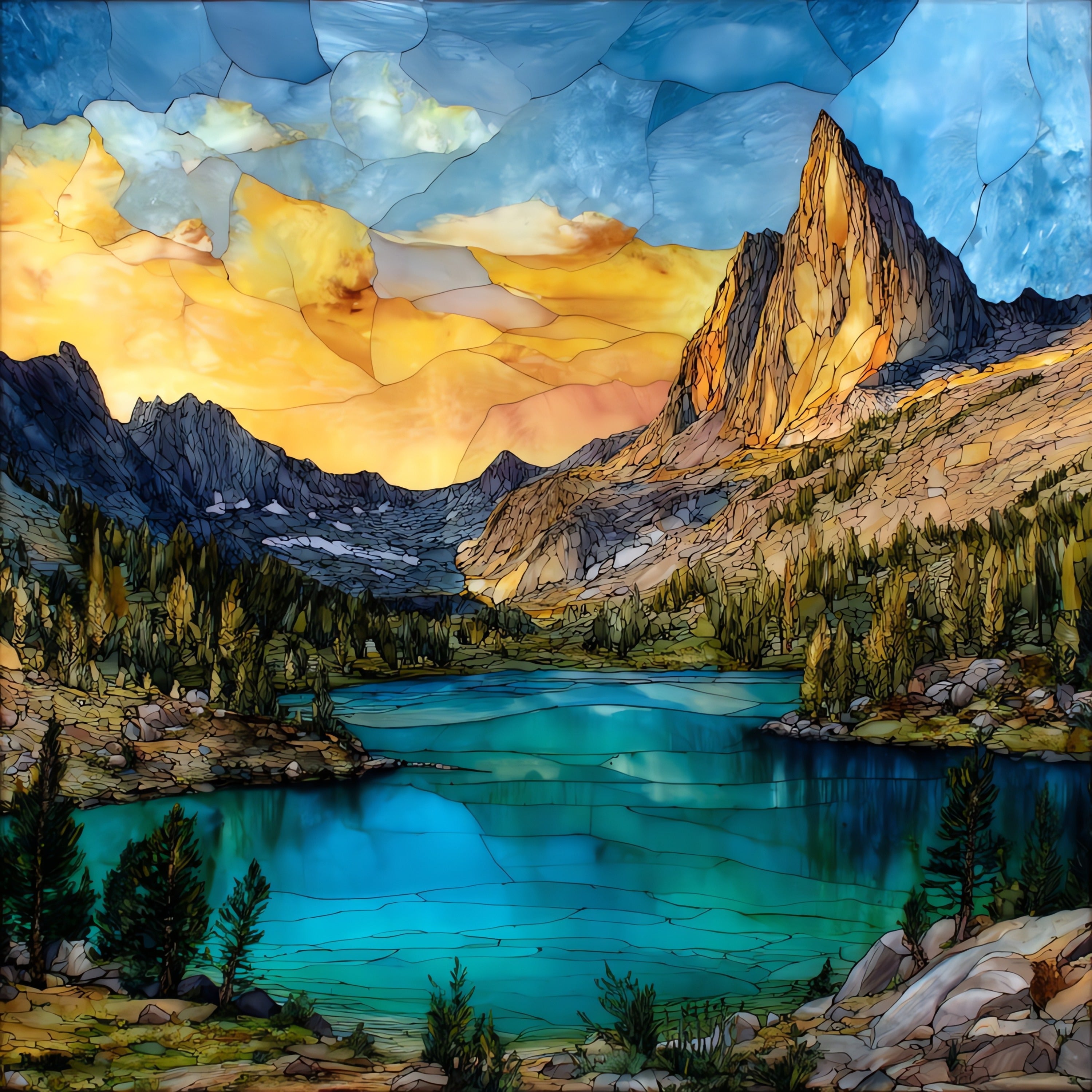 Crystal Crag — ceramic art tile