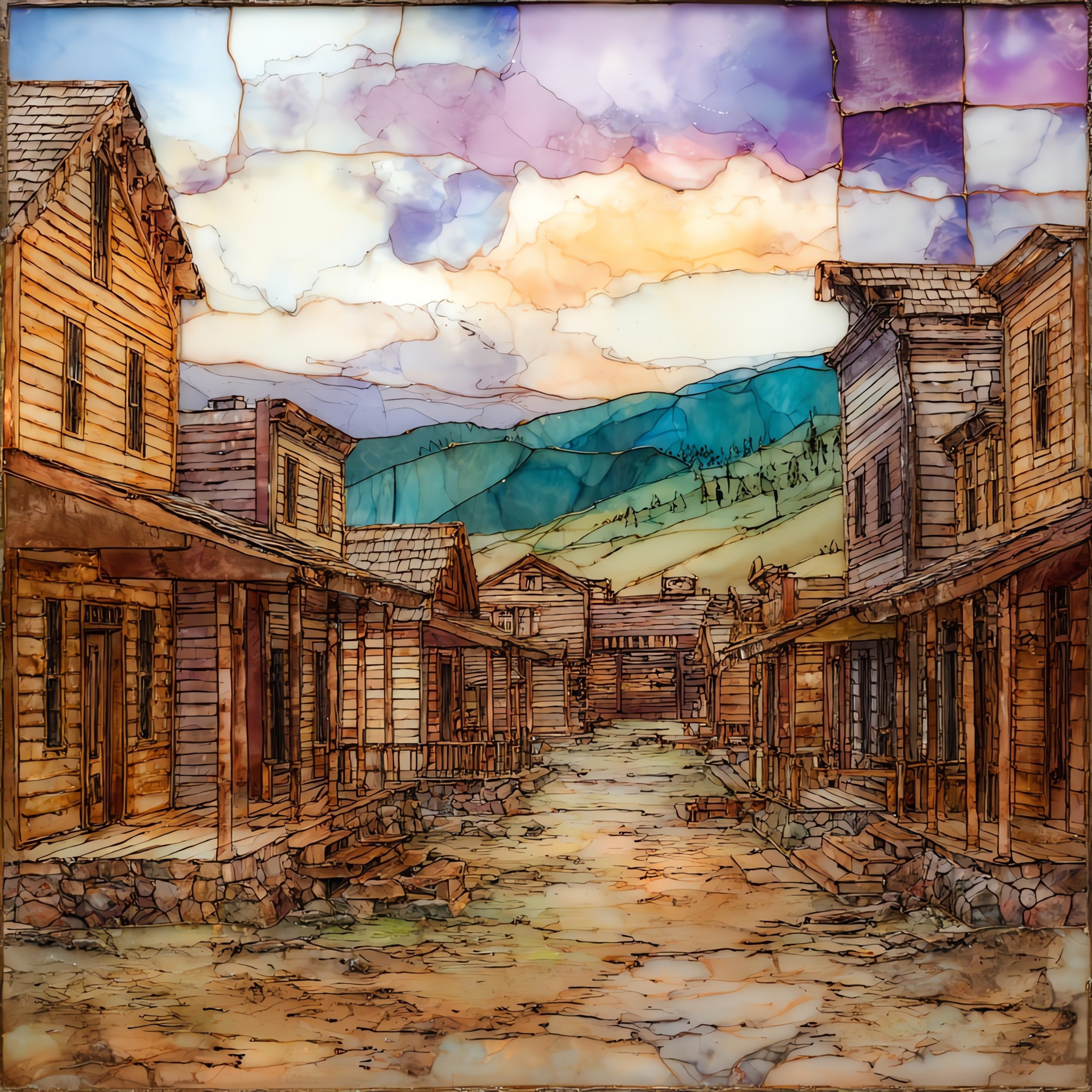 Old Trail Town — ceramic art tile
