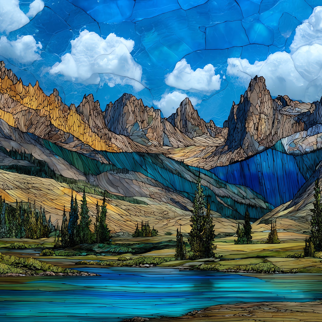 the Pinedale Sawtooth Mountains — ceramic art tile