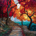 the Newport Cliff Walk — ceramic art tile