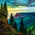 Porcupine Mountains escarpment — ceramic art tile