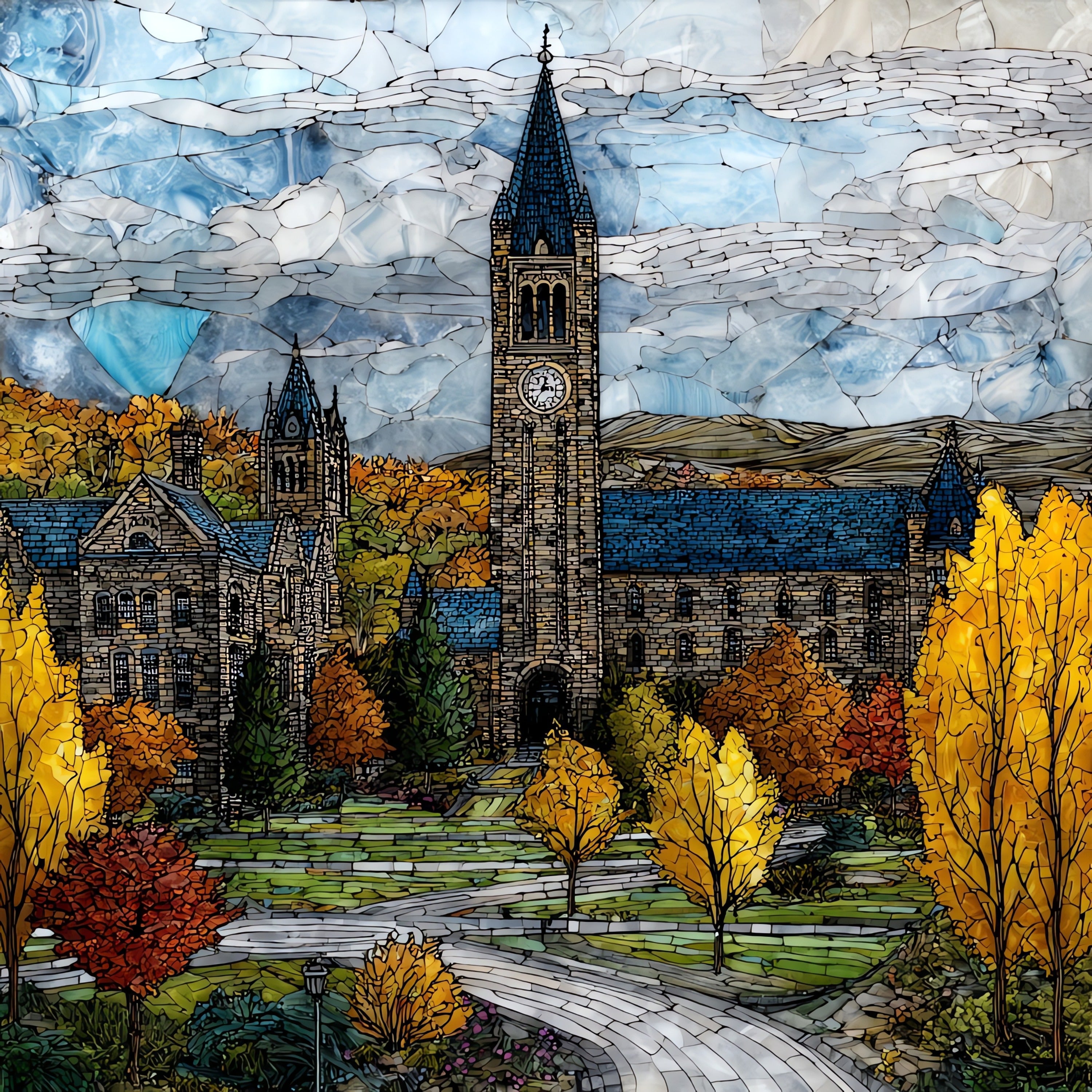 Cornell University — ceramic art tile