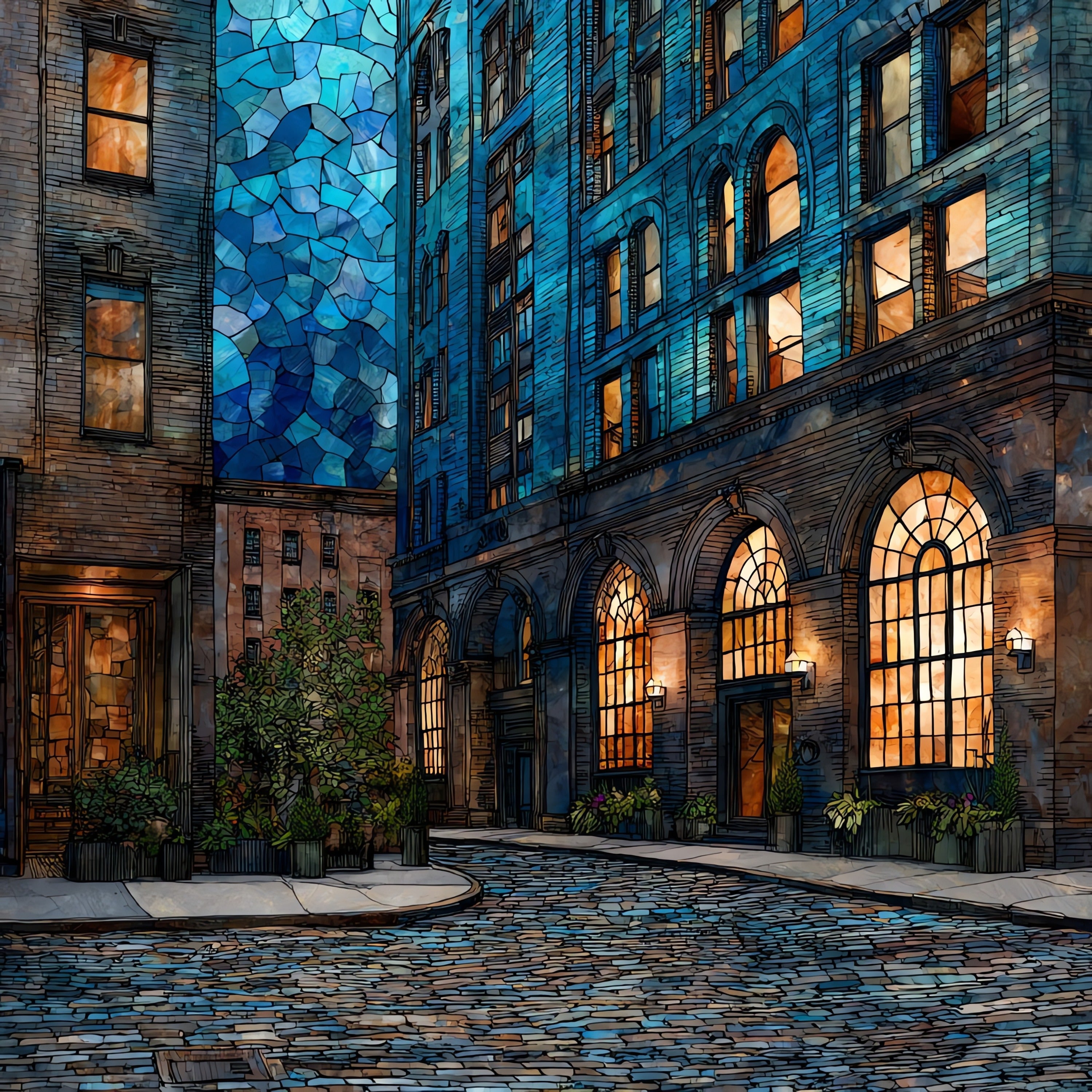 a Tribeca cross street — ceramic art tile