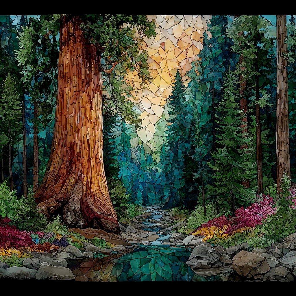 a massive giant sequoia base in — ceramic art tile