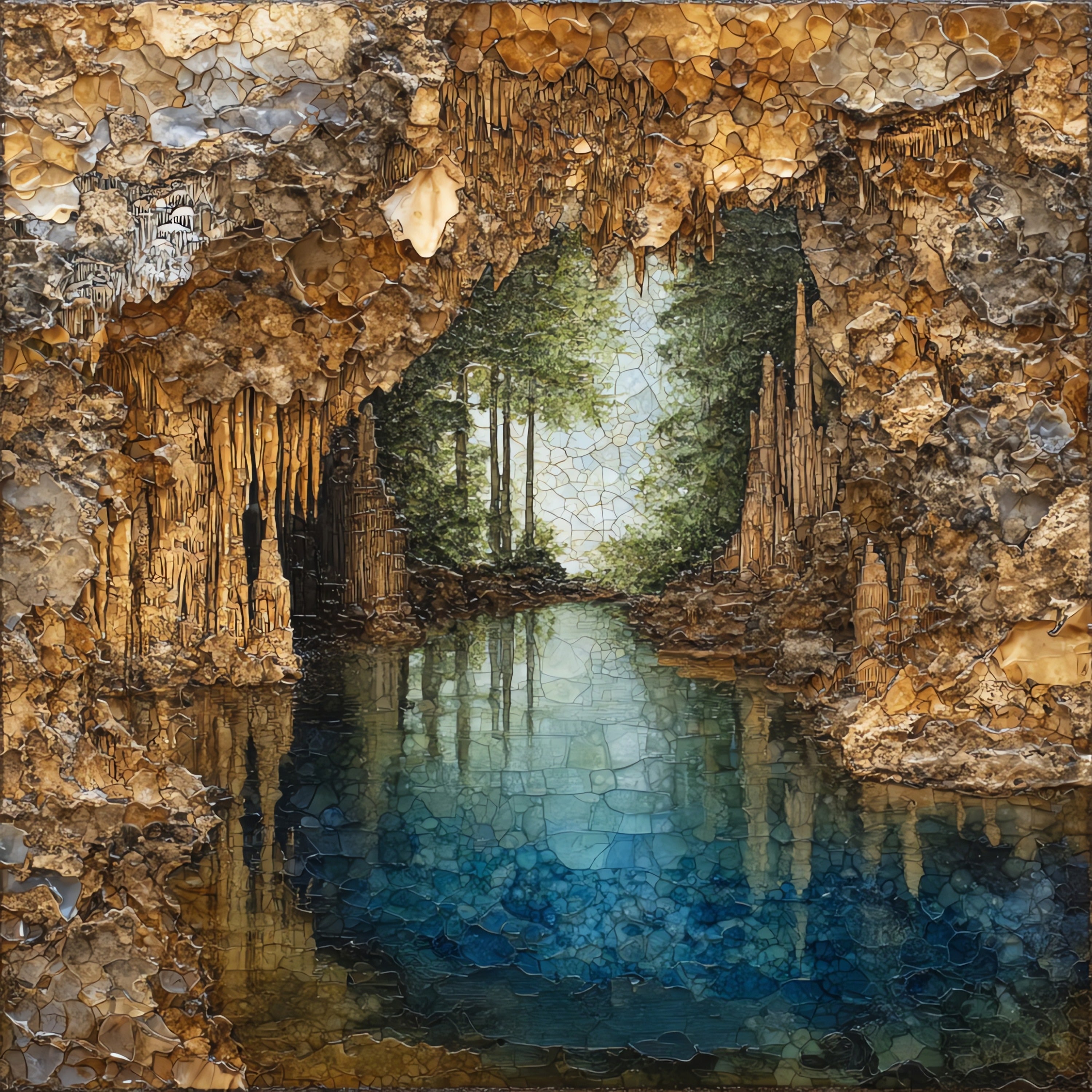 Natural Bridge Caverns in — ceramic art tile