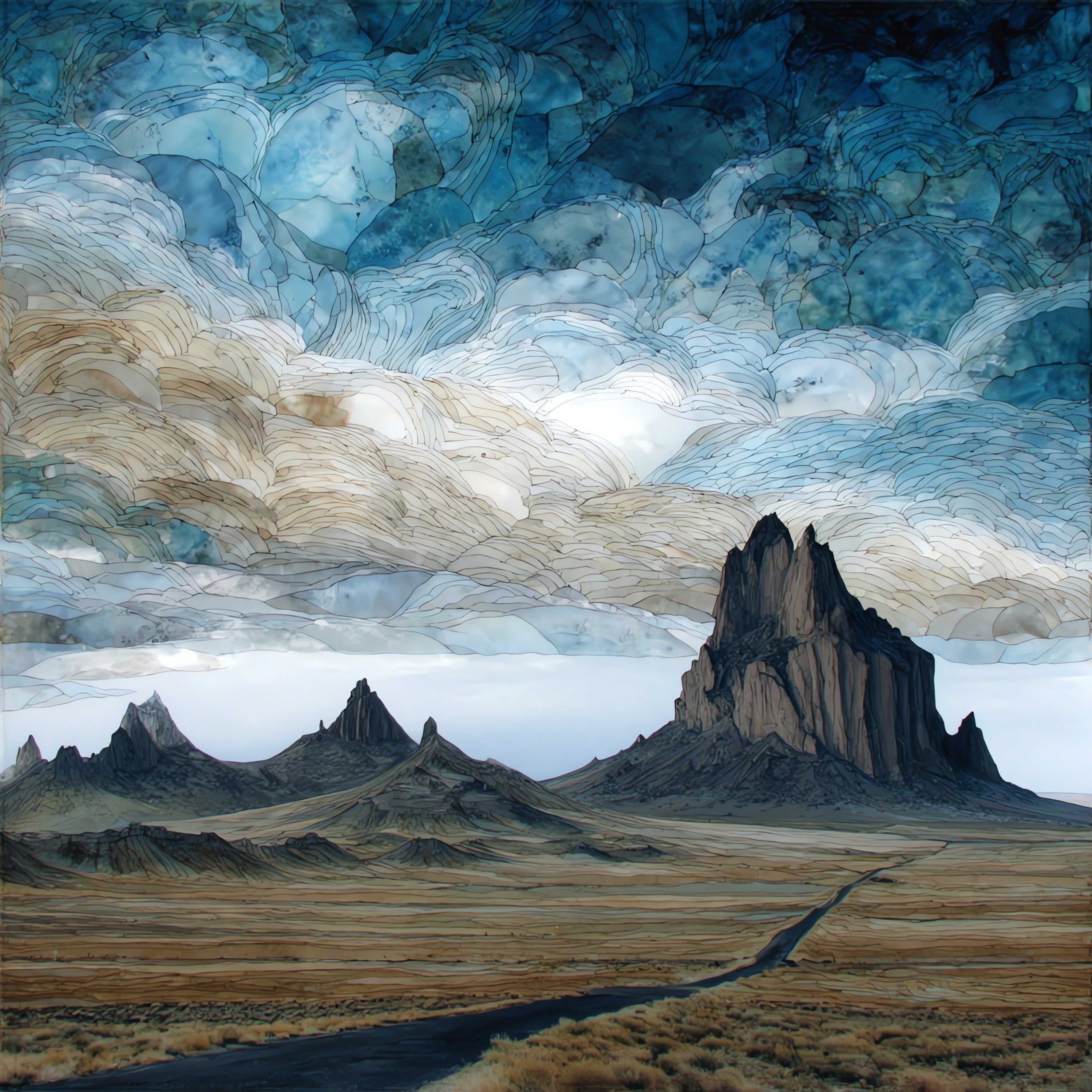Shiprock — ceramic art tile