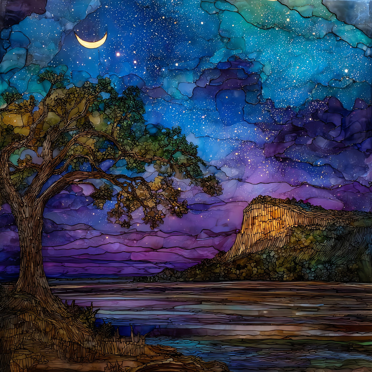 the Natchez bluff — ceramic art tile