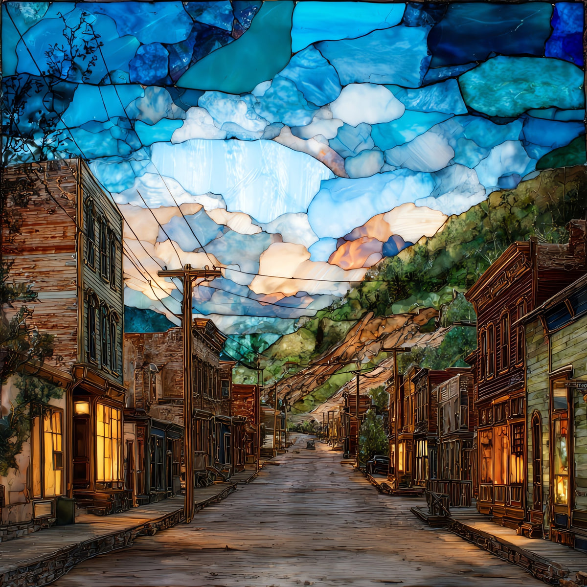 Victor mining town Front Range — ceramic art tile