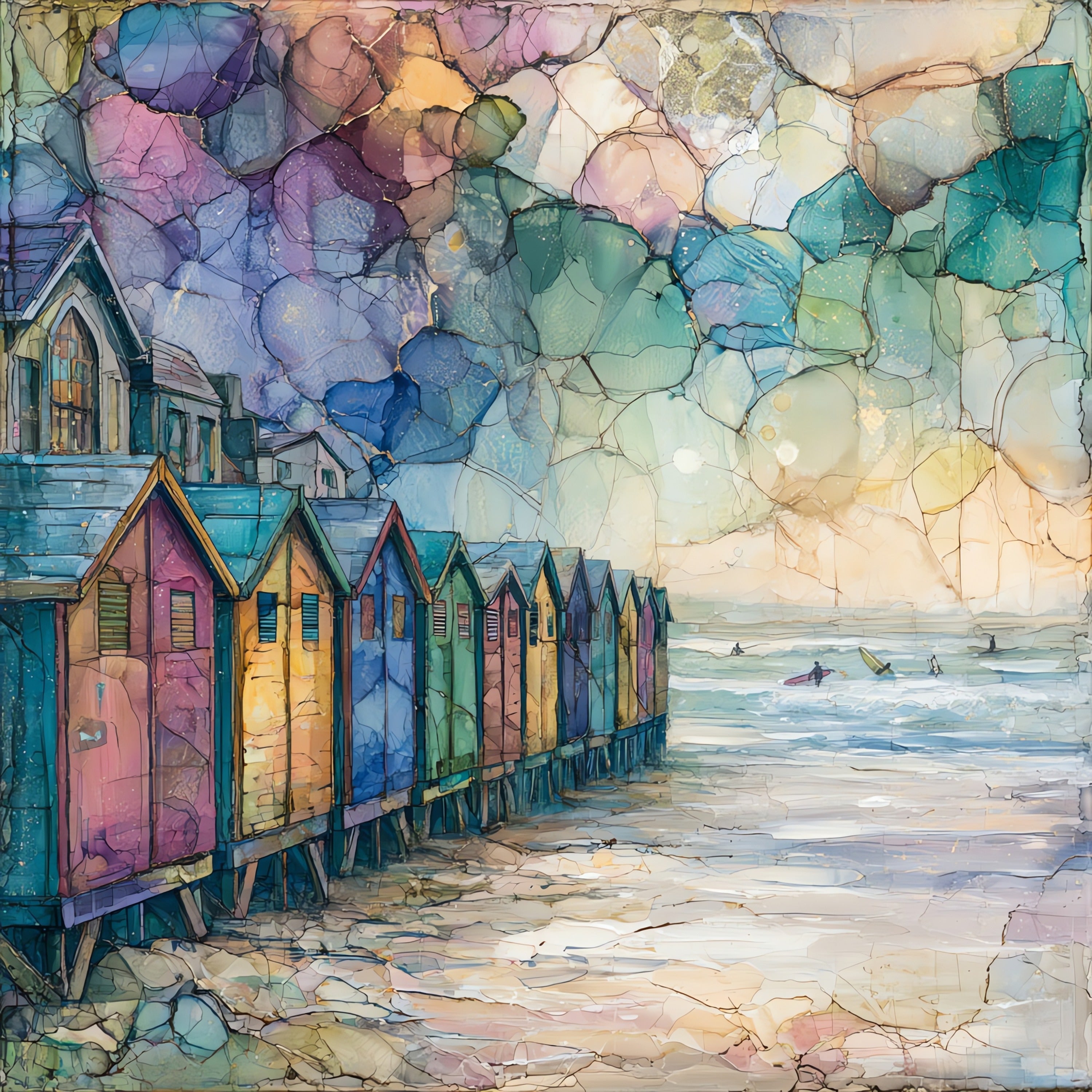 the brightly painted Victorian — ceramic art tile