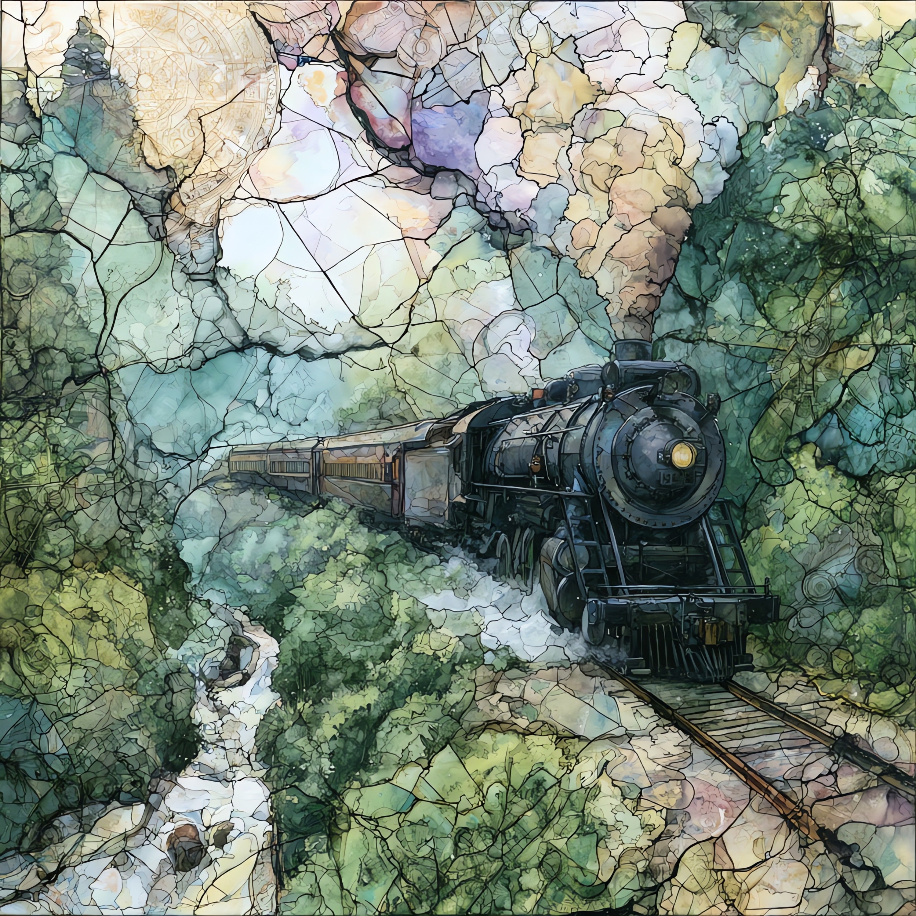 the French Lick Scenic Railway — ceramic art tile