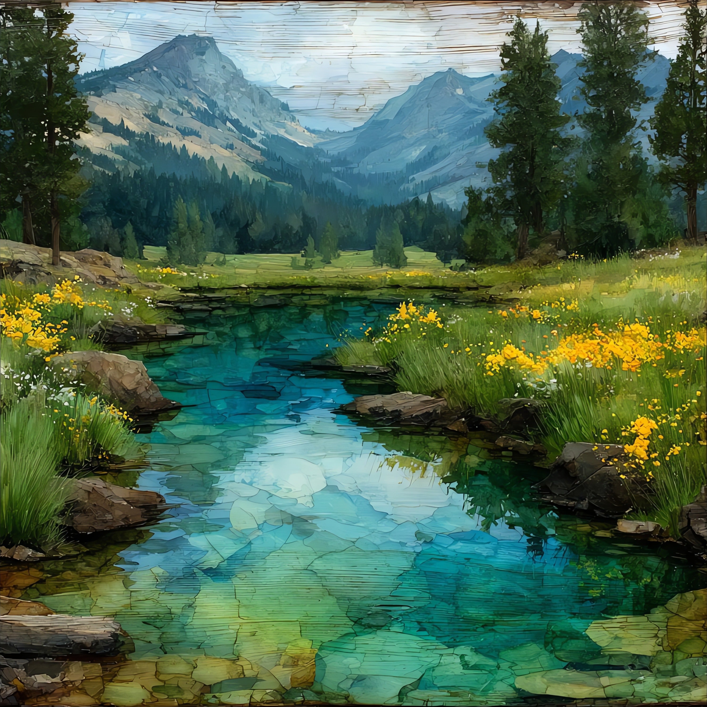 Tuolumne Meadows Soda Springs — ceramic art tile