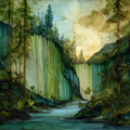 Mossbrae Falls — ceramic art tile