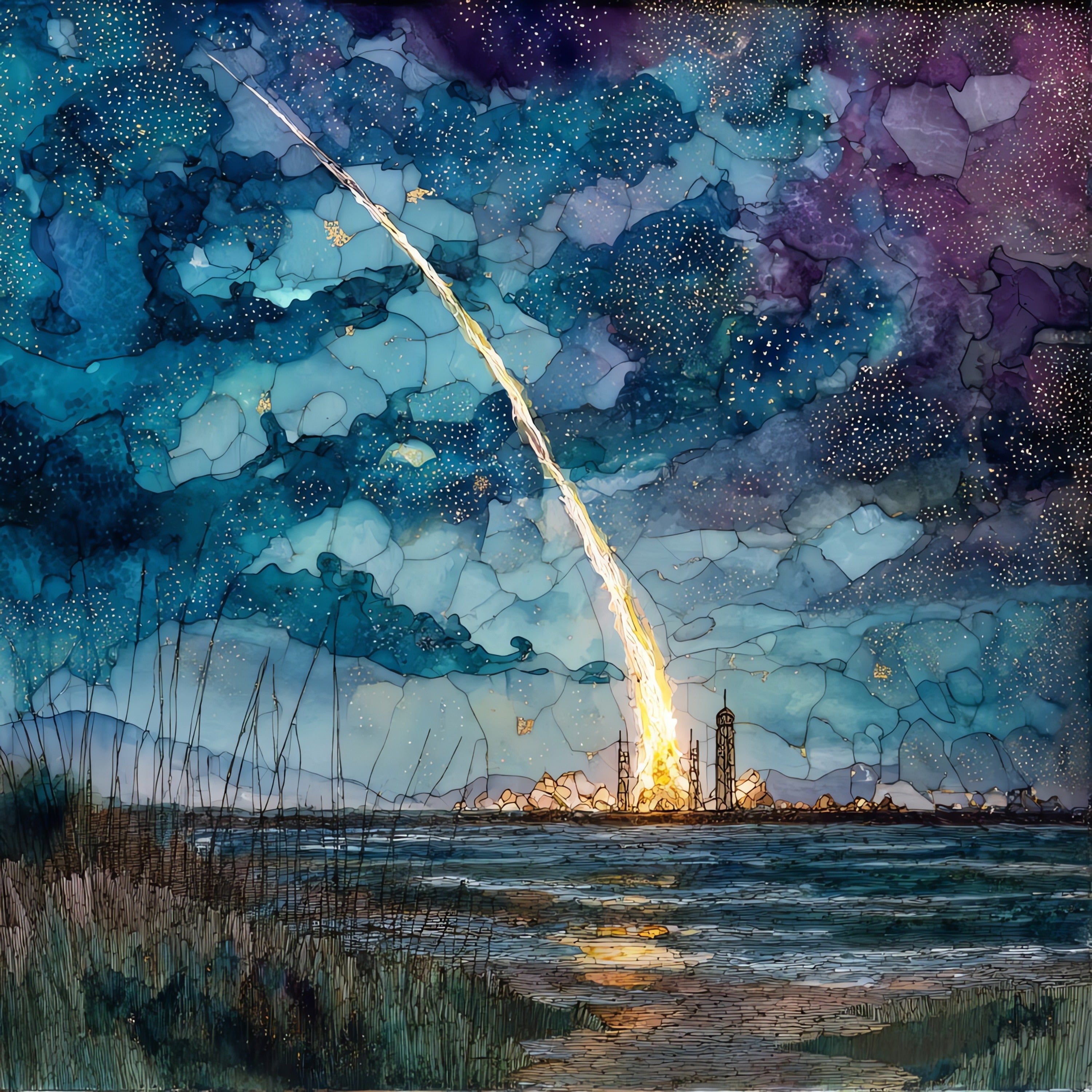 Ponce Inlet Lighthouse — ceramic art tile