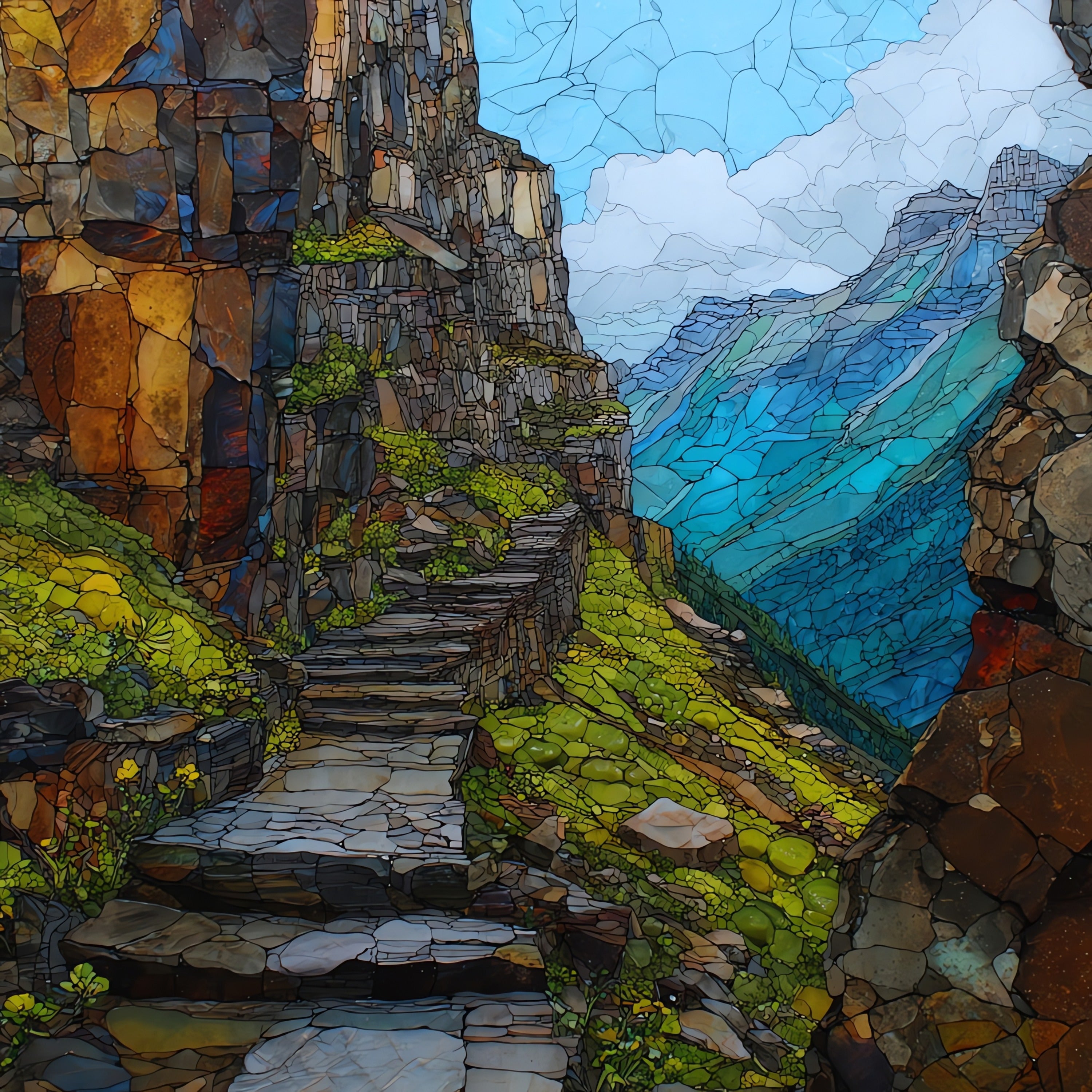 the Highline Trail tracing a narrow — ceramic art tile