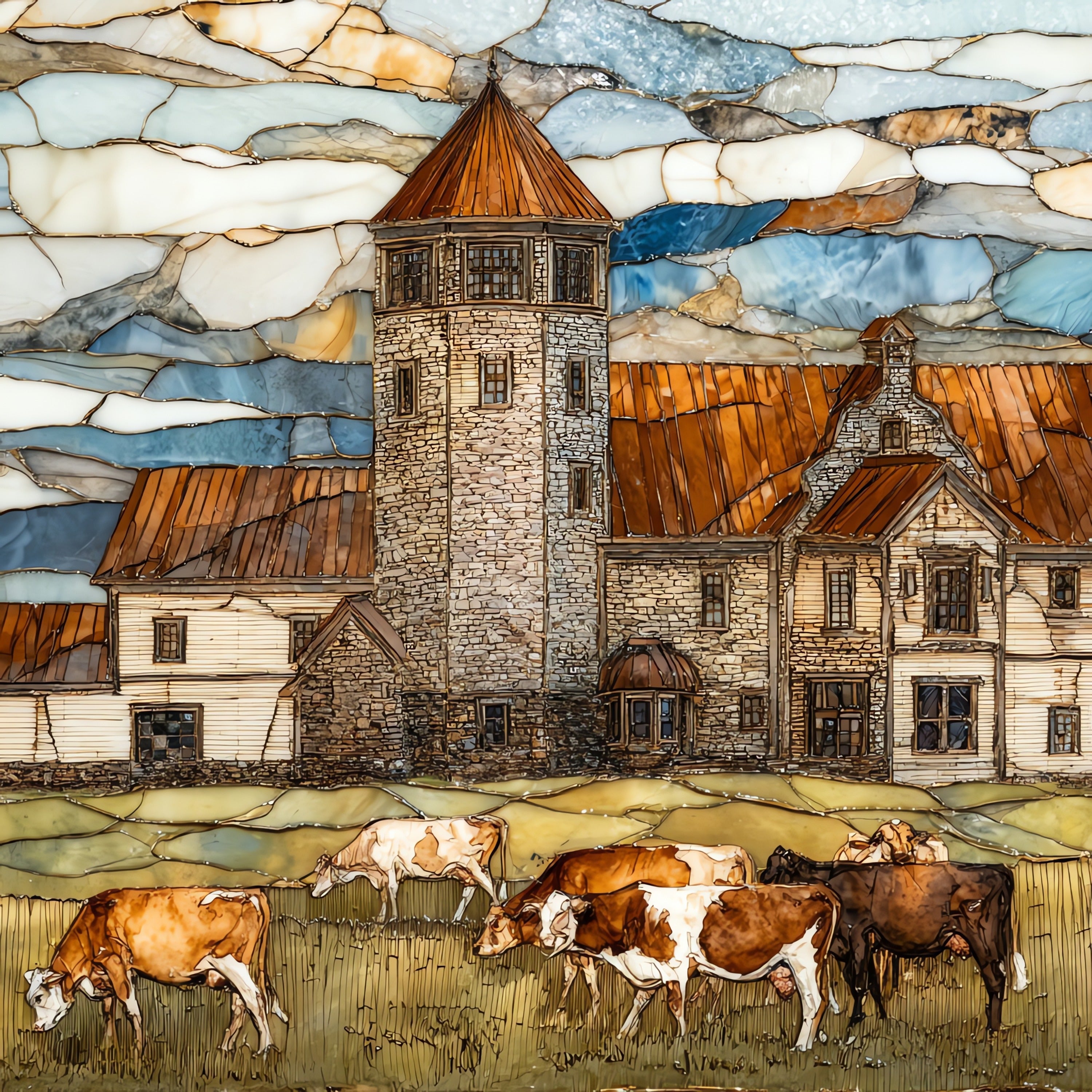 the Shelburne Farms Farm Barn on — ceramic art tile