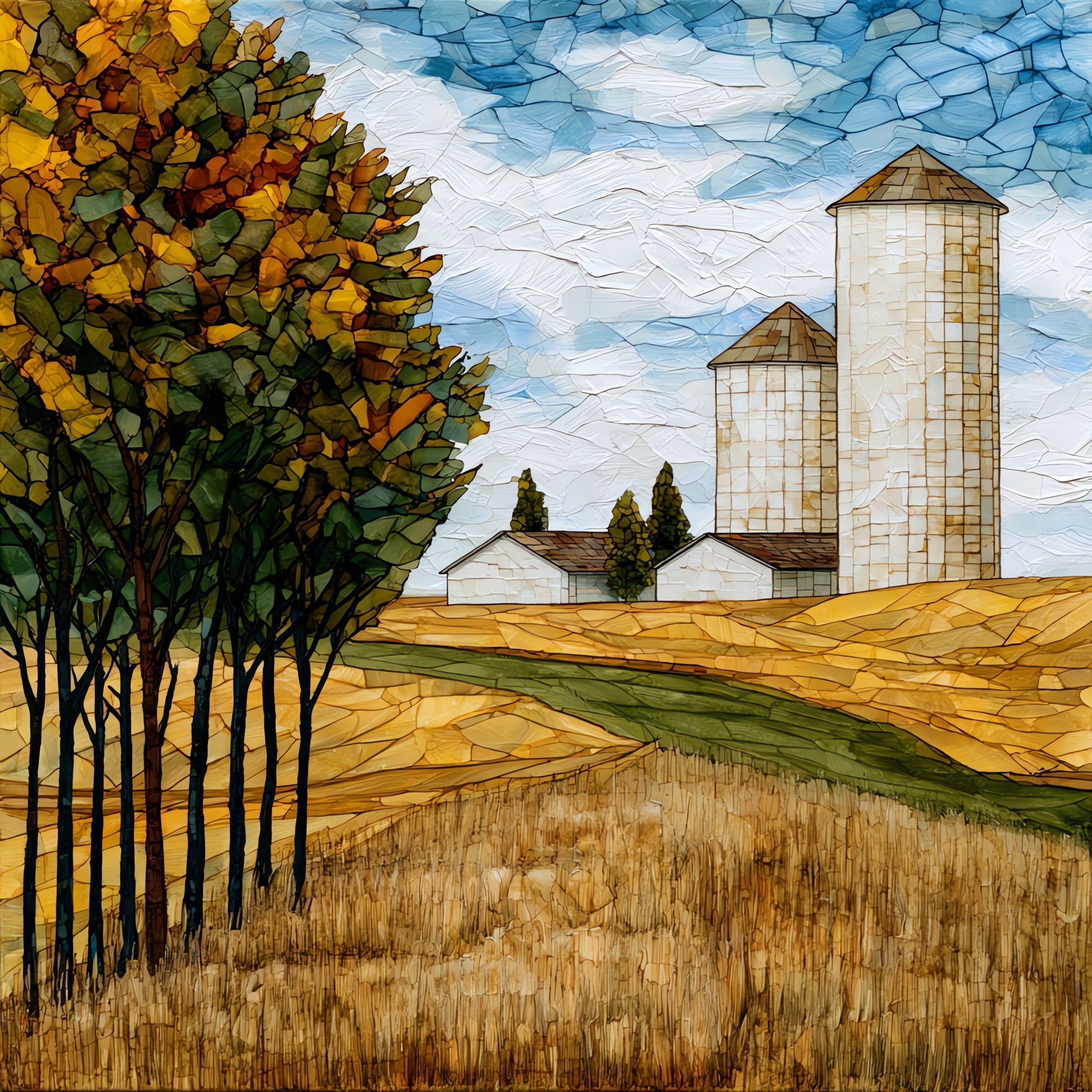a North Dakota prairie — ceramic art tile