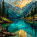 Many Glacier Cracker Lake — ceramic art tile