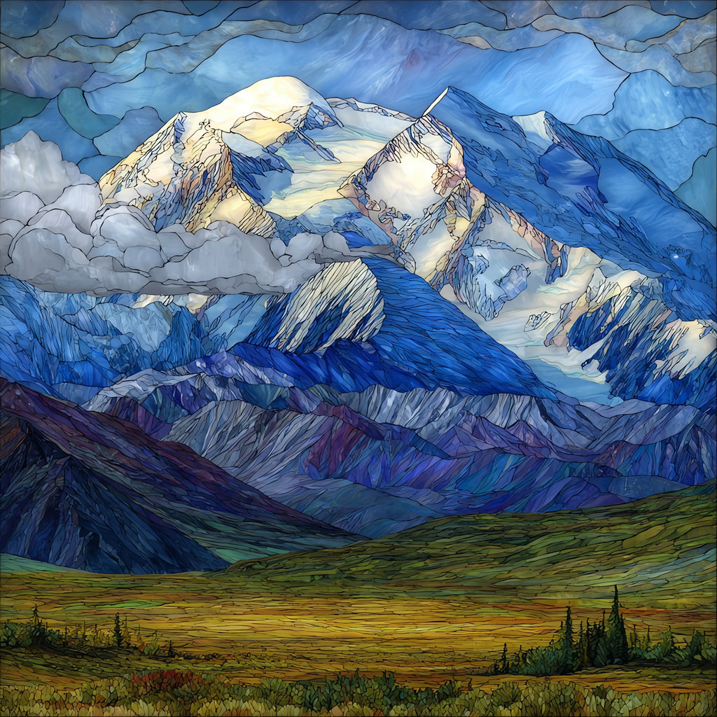 Denali summit crowned — ceramic art tile