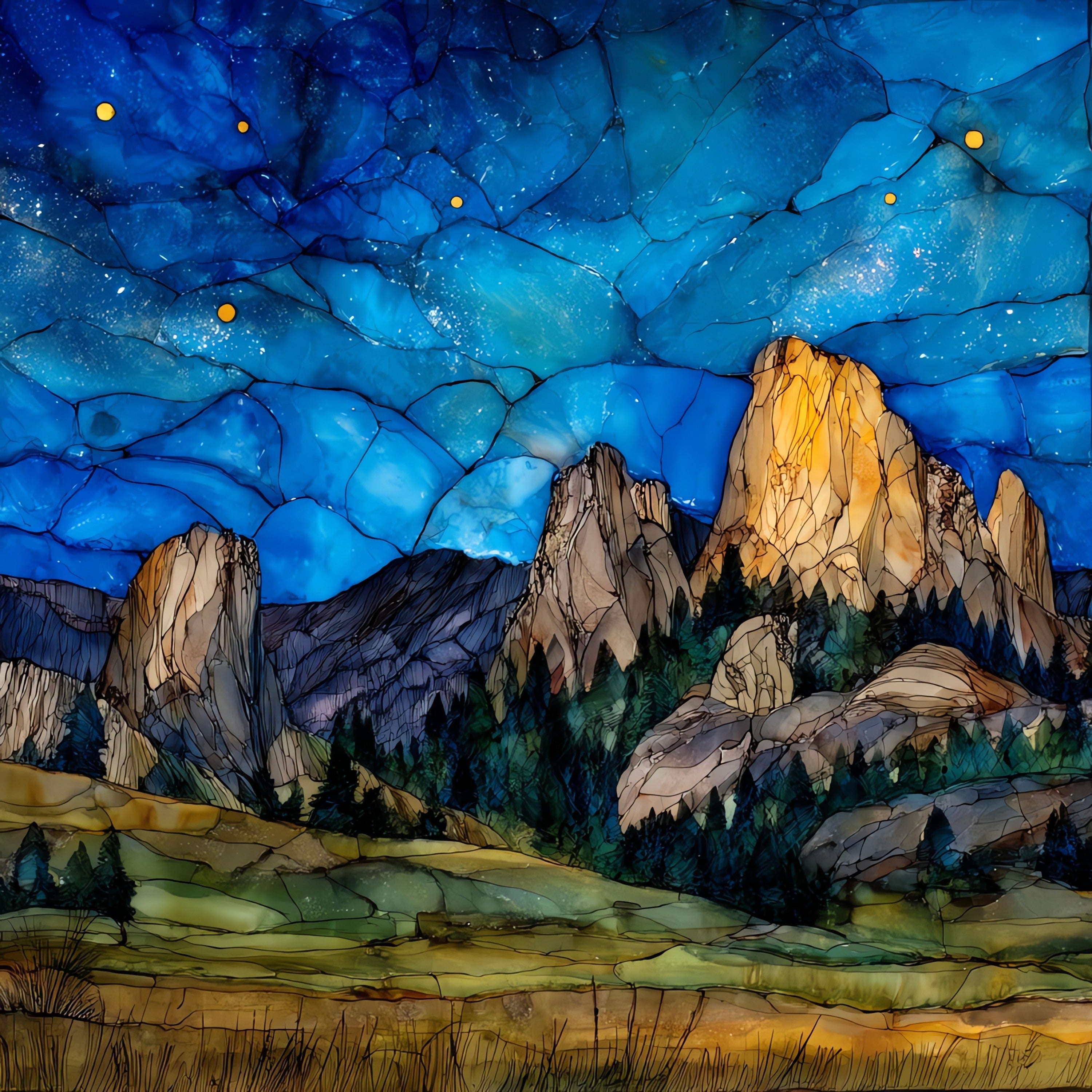 Black Elk Peak summit — ceramic art tile