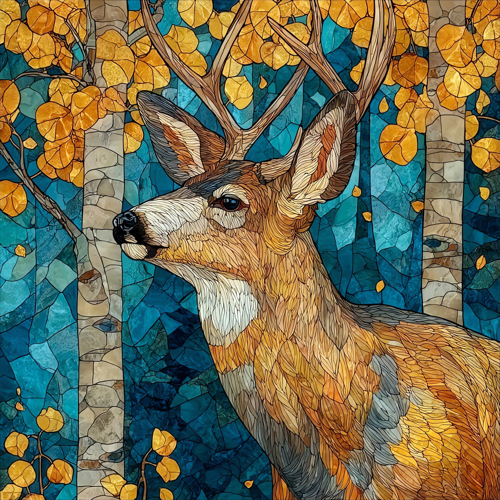 a mule deer — ceramic art tile