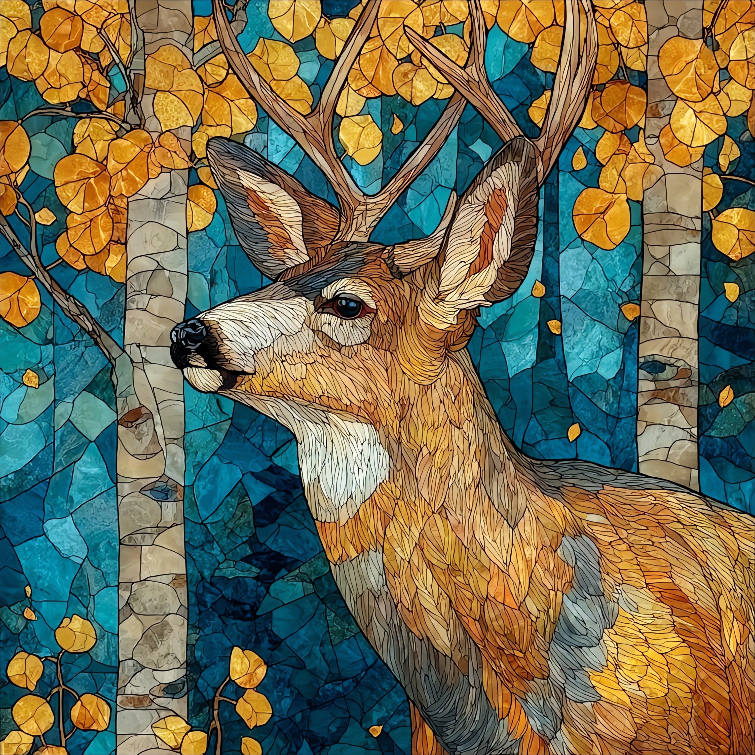 a mule deer — ceramic art tile