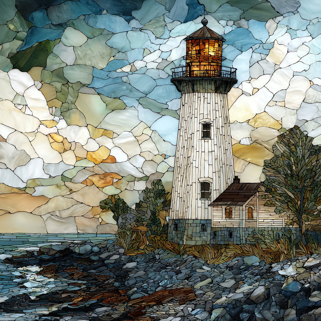 the Avery Point lighthouse — ceramic art tile