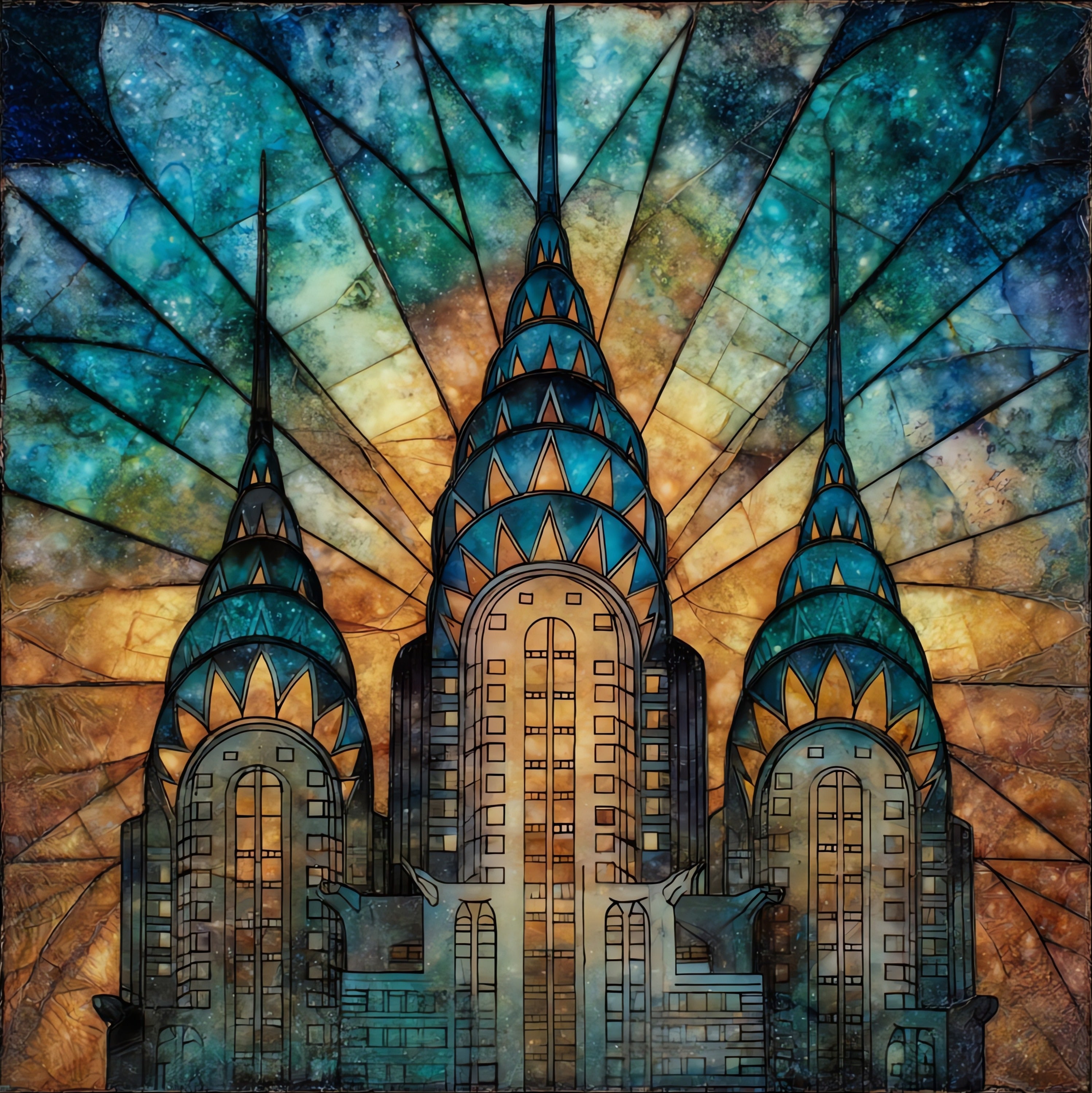 the Chrysler Building crown — ceramic art tile