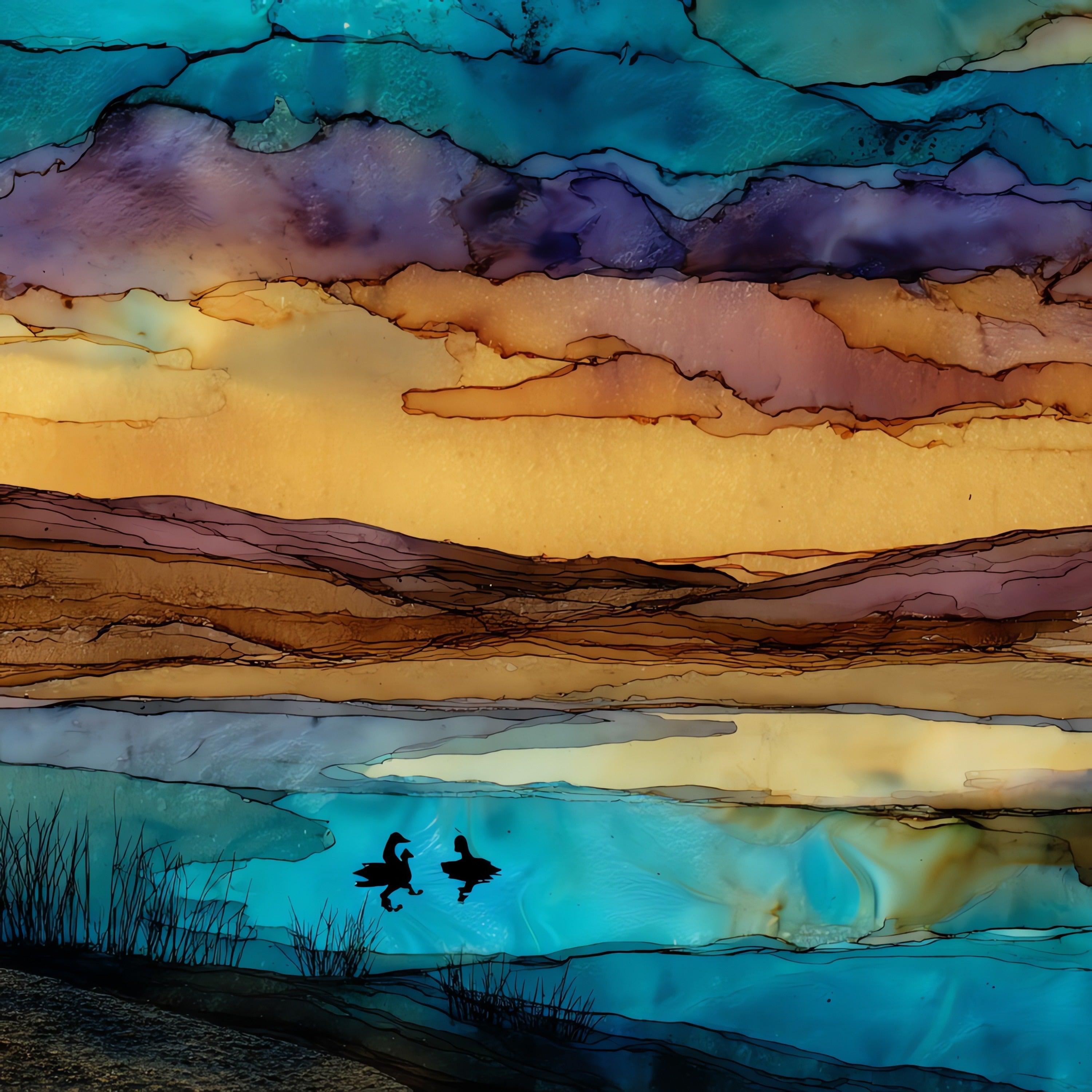 Crescent Lake National Wildlife — ceramic art tile