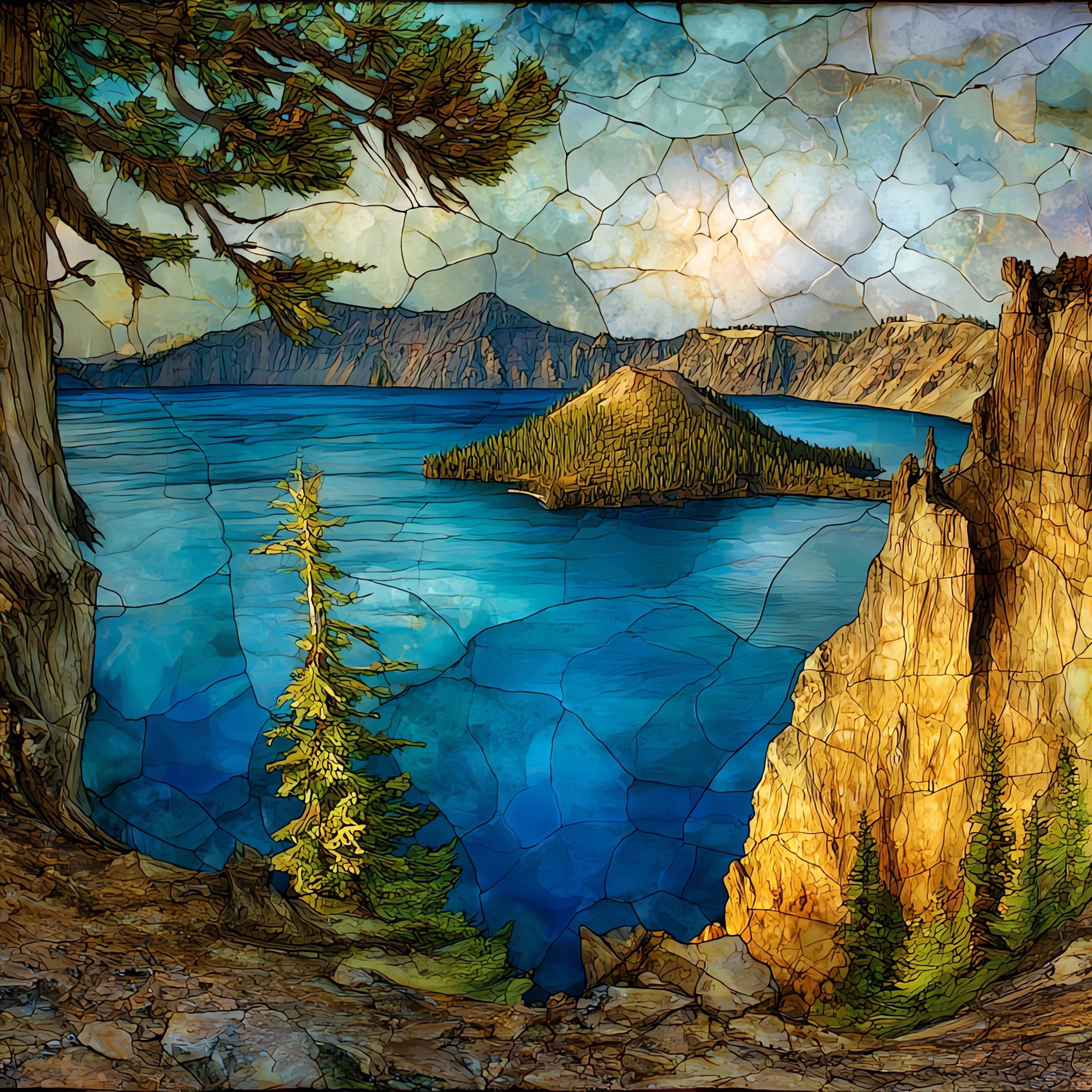 Discovery Point on the west rim — ceramic art tile