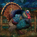 a wild tom turkey strutting in — ceramic art tile