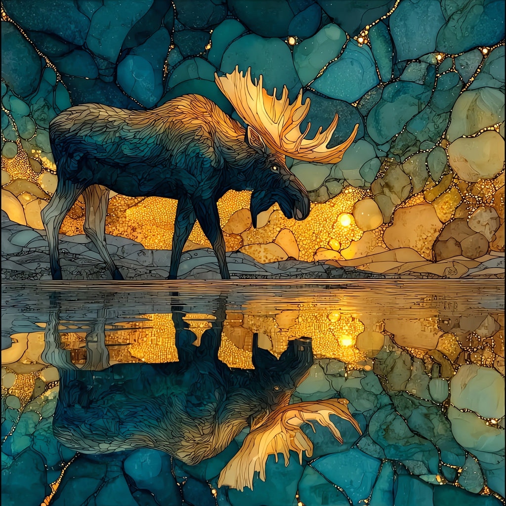 a moose — ceramic art tile