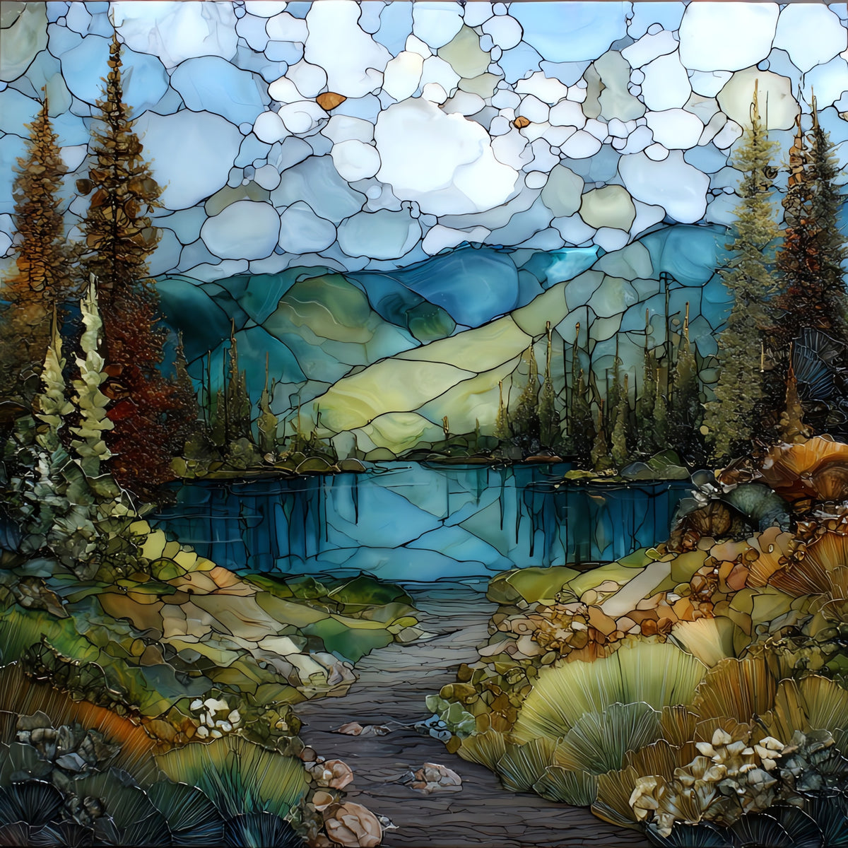 Triple Lakes — ceramic art tile