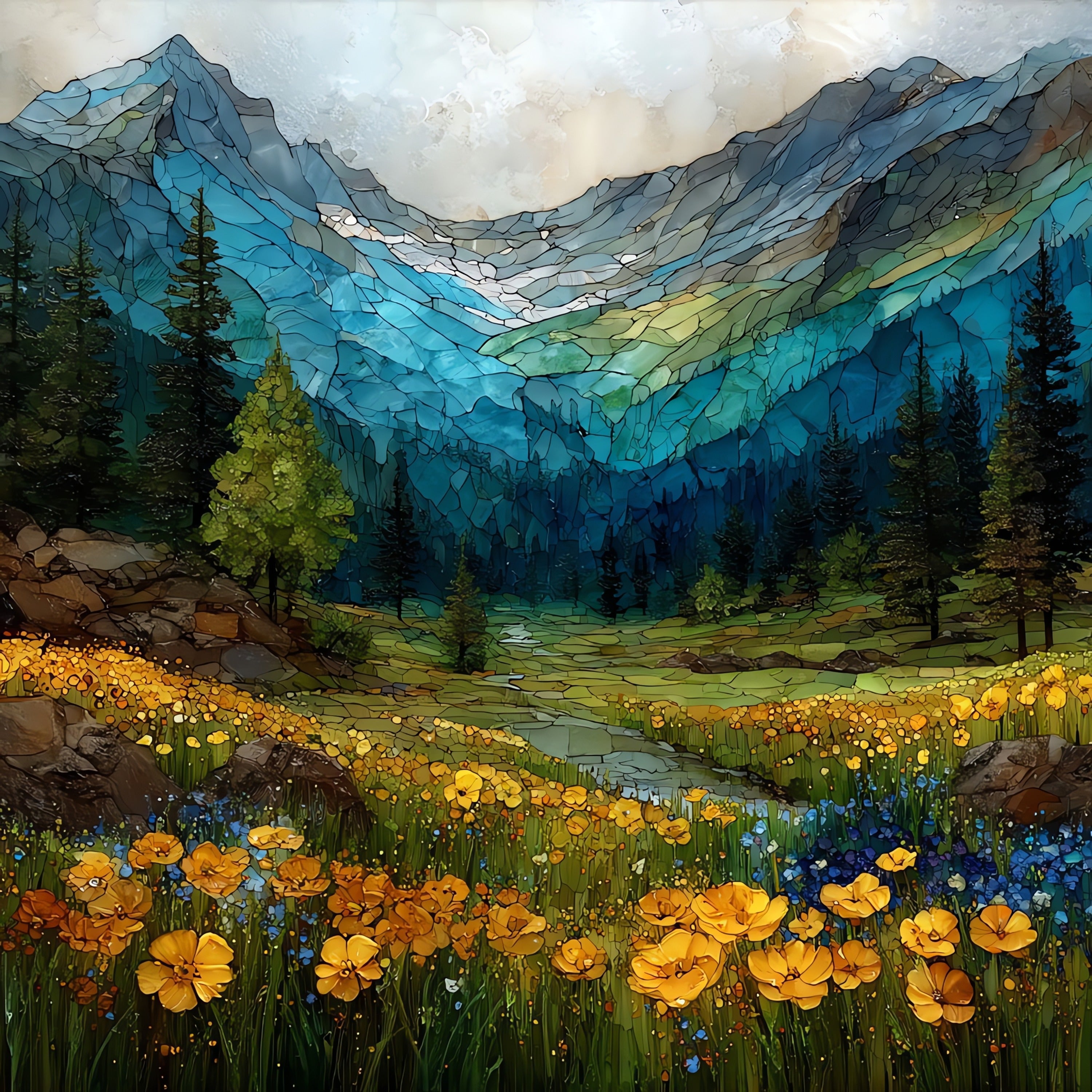 a Rocky Mountain spring — ceramic art tile