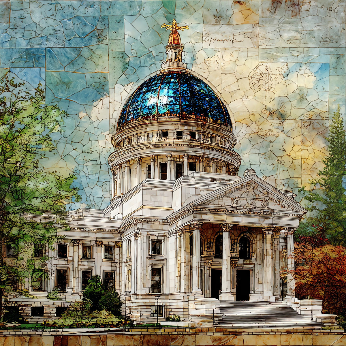 the Mississippi State Capitol — ceramic art tile