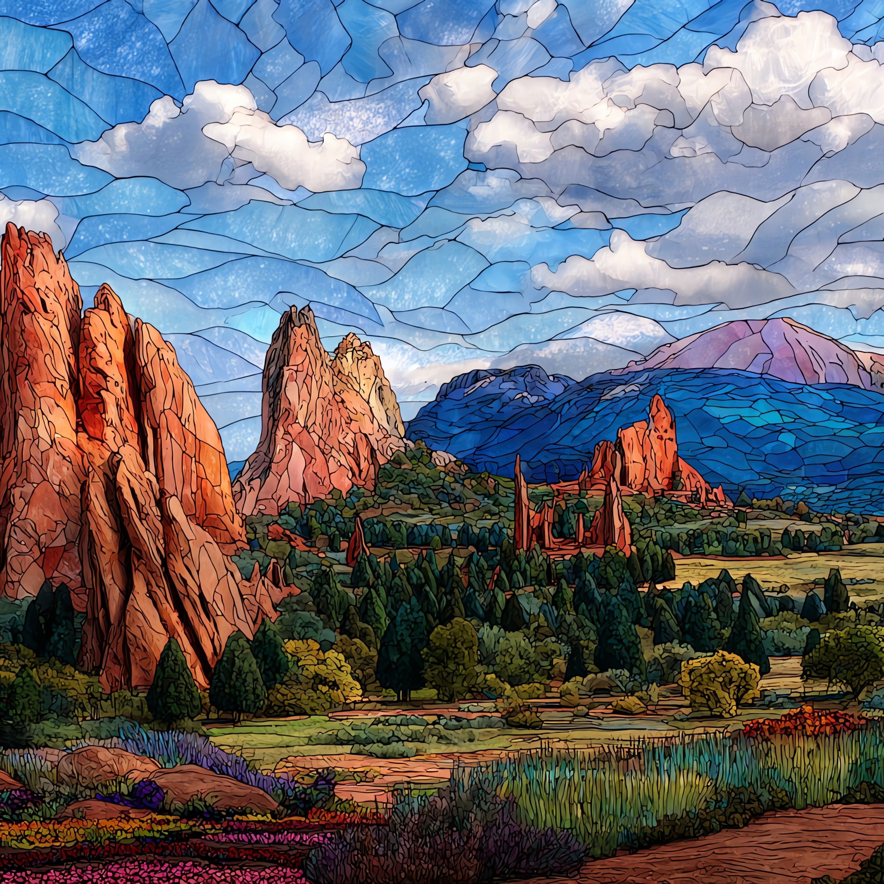 Garden of the Gods Balanced Rock Front Range — ceramic art tile