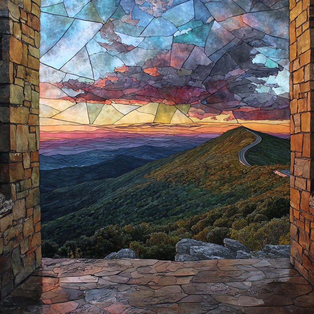 Stony Man Mountain summit — ceramic art tile