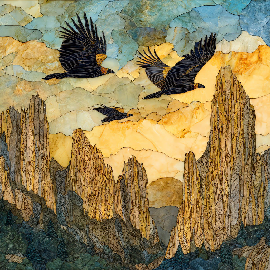 Pinnacles Condors — ceramic art tile