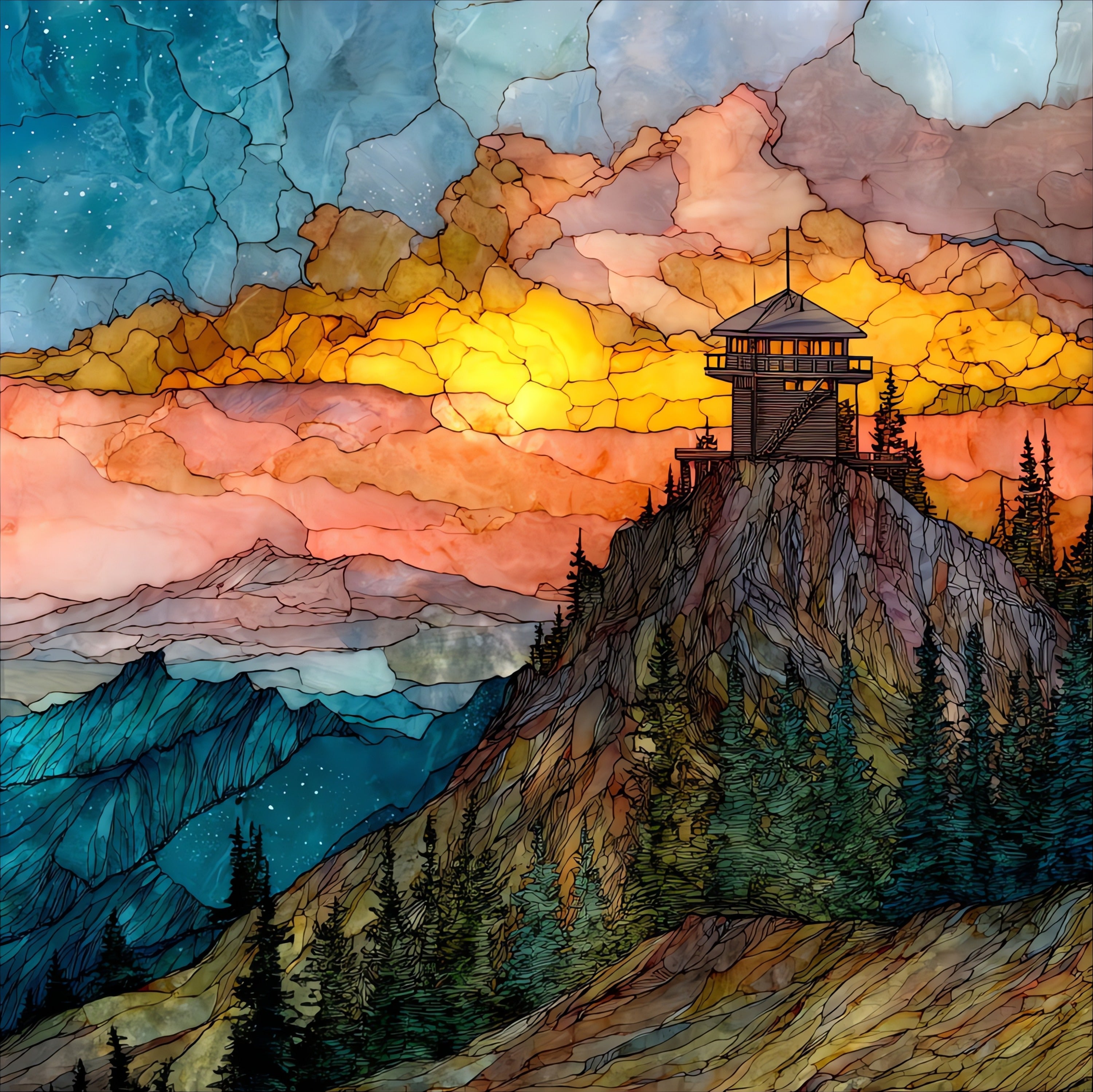 Saint Mary Peak — ceramic art tile