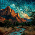 the Zion dark-sky Milky — ceramic art tile
