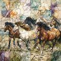 a wild horse band — ceramic art tile