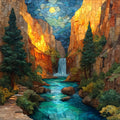 the Indian Garden waterfall — ceramic art tile