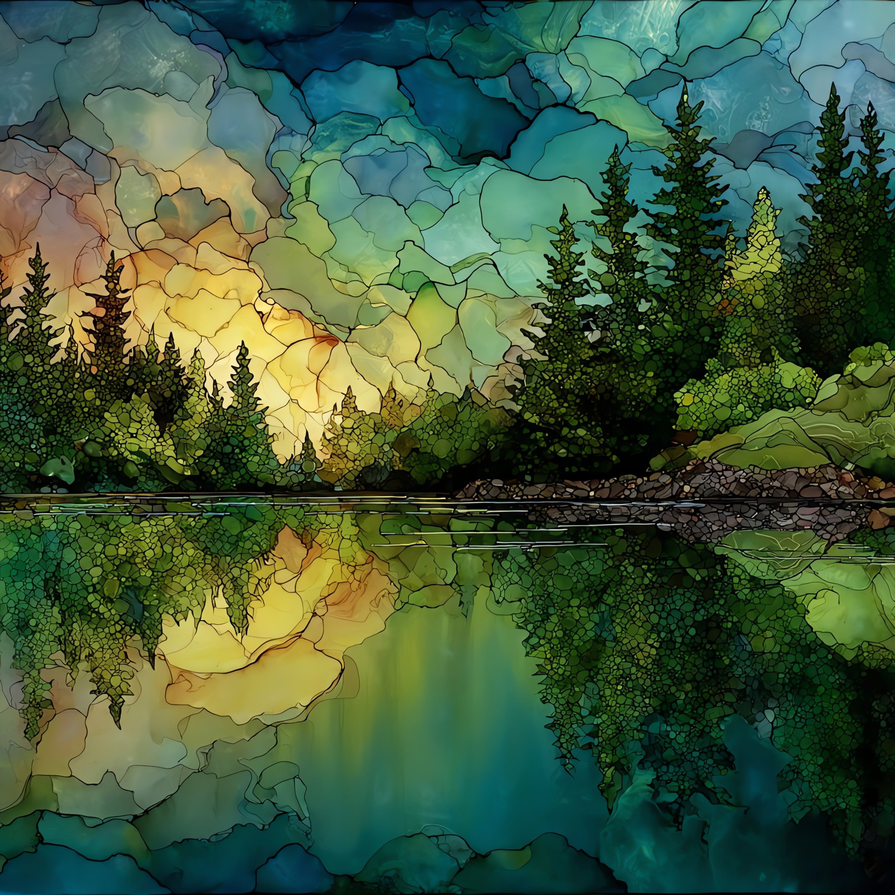 Lake Oswego — ceramic art tile