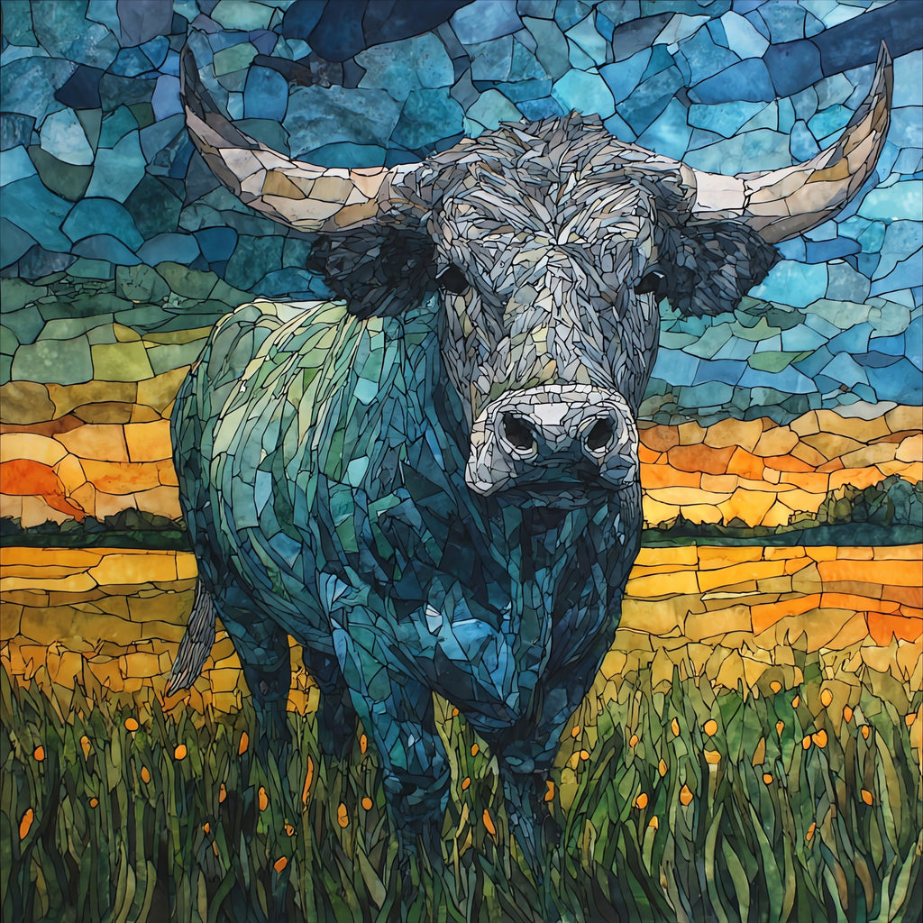 Albert the Bull — ceramic art tile