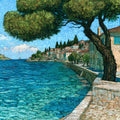Spetses Seafront — ceramic art tile